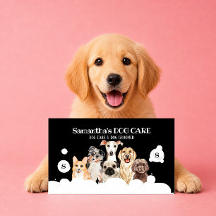 Tarjeta De Visita Black Dog Spa Salon Bañera de Aseo Sentada