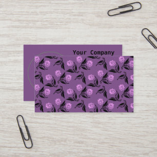 Tarjeta De Visita Black Dragonfly Wyn con flores rosas