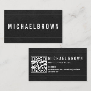 Tarjeta De Visita Black Driver Bold Modern QR