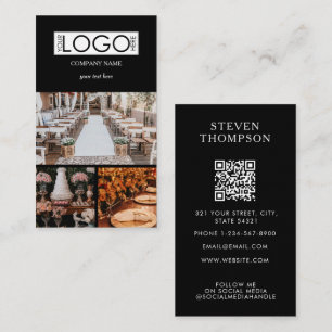 Tarjeta De Visita Black Elegant Event Planning Business 3 Fotos