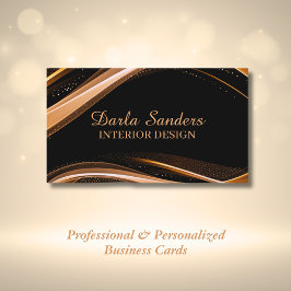 Tarjeta De Visita Black Elegant Modern Professional