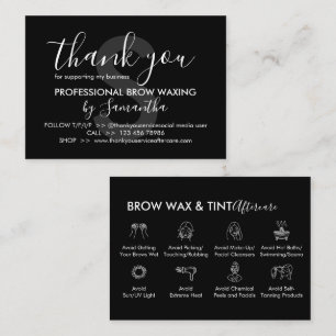 Tarjeta De Visita Black Eye Brow Wax Tint Aftercare