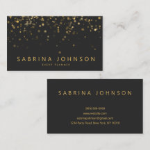 Black Gold Elegant Party Planner Business Card