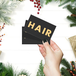 Tarjeta De Visita Black&Gold Hairstylist, moderno y elegante código 