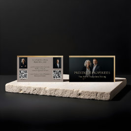 Tarjeta De Visita Black Gold Luxury Real Estate Agent Photo Luxe