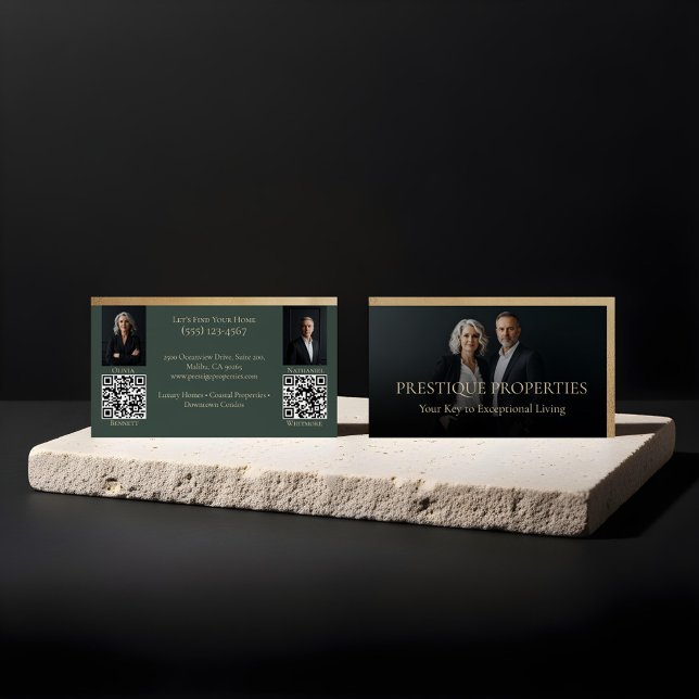 Tarjeta De Visita Black Gold Luxury Real Estate Agent Photo Luxe (Prestige Luxury Realtor Law Firm Gold & Black Luxe Business Card)
