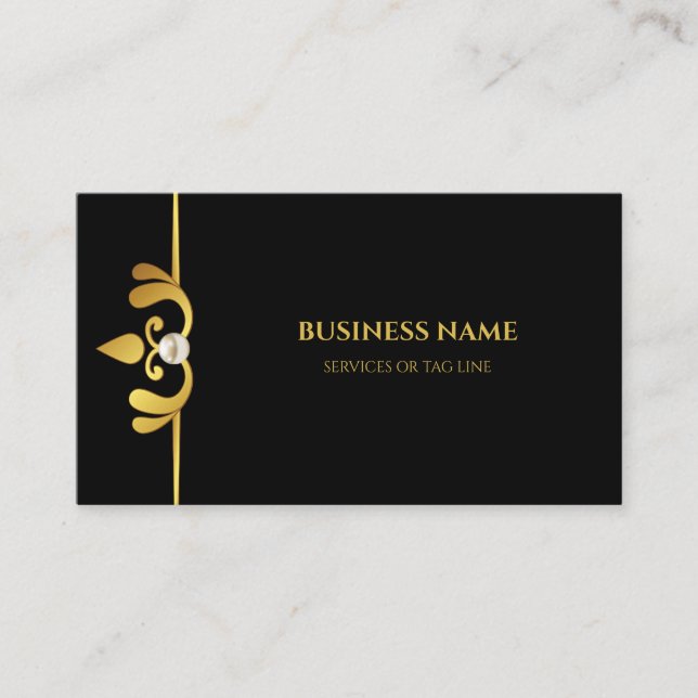 Tarjeta de visita Black Gold Metalizado Pearl de m (Anverso)