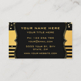 Tarjeta De Visita Black Gold Modern Business Card