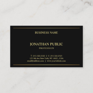 Tarjeta De Visita Black Gold Modern Template Professional