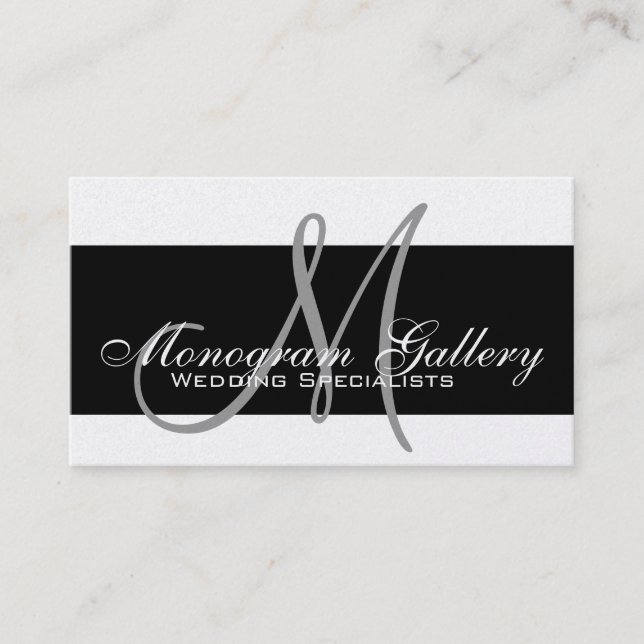 Tarjeta De Visita Black Gold Monogram Professional Business Cards (Anverso)