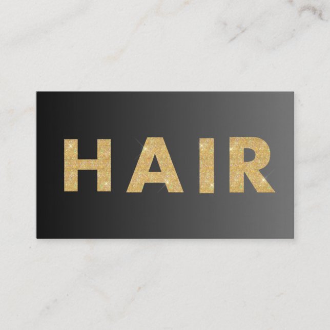 Tarjeta De Visita Black&Gold peluquero profesional y código QR, (Anverso)