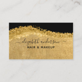 Tarjeta De Visita Black Gold Script moderno Glam Business Card
