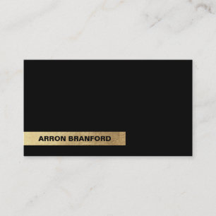 Tarjeta De Visita Black Gold Stripe Modern