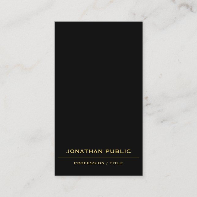 Tarjeta De Visita Black & Gold Upload Your Logo Here Custom QR Code (Anverso)