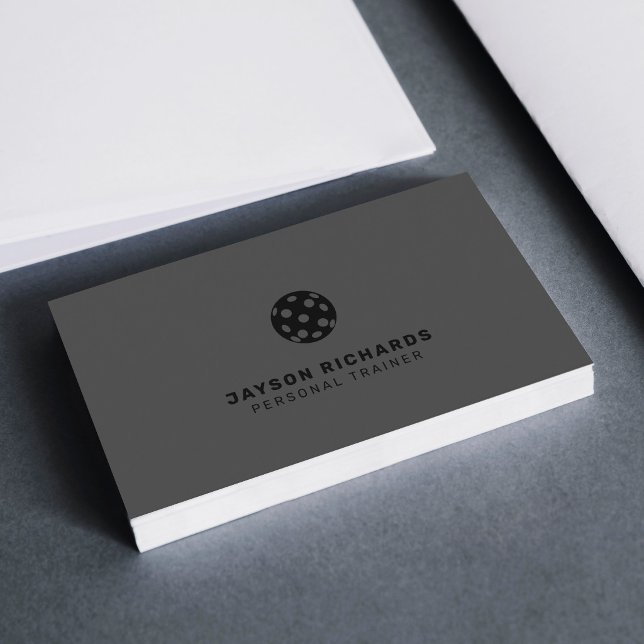 Tarjeta De Visita Black & Gray Pickleball Coaching Personal Trainer (Subido por el creador)