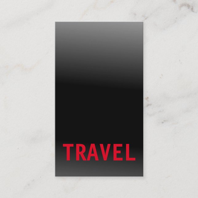 Tarjeta De Visita Black Gray Red Travel Agent (Anverso)