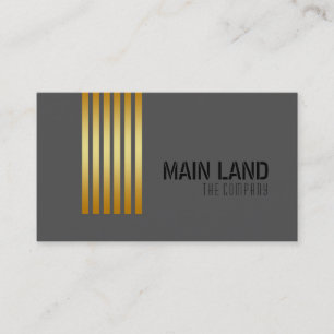 Tarjeta De Visita Black Gray Striped Moderno Simple Profesional