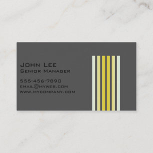 Tarjeta De Visita Black Gray Striped Moderno Simple Profesional