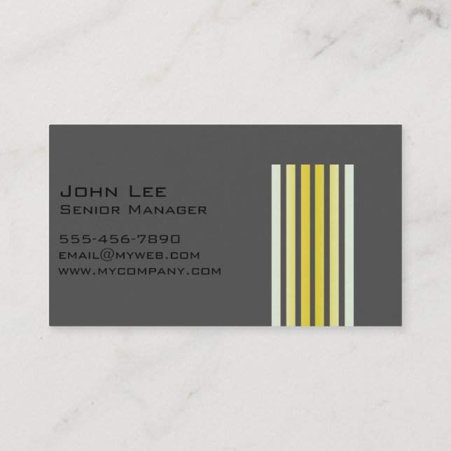 Tarjeta De Visita Black Gray Striped Moderno Simple Profesional (Reverso)