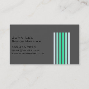 Tarjeta De Visita Black Gray Striped Moderno Simple Profesional