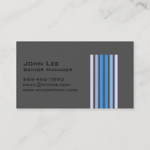 Tarjeta De Visita Black Gray Striped Moderno Simple Profesional