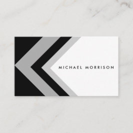 Tarjeta De Visita Black grey arrow geometric minimal modern design
