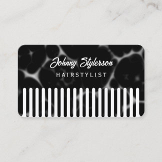 Tarjeta De Visita Black hair comb looking hairstylist