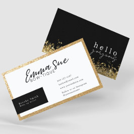 Tarjeta De Visita Black Hello Gorgeous Elegous Luxury Add Your Logo