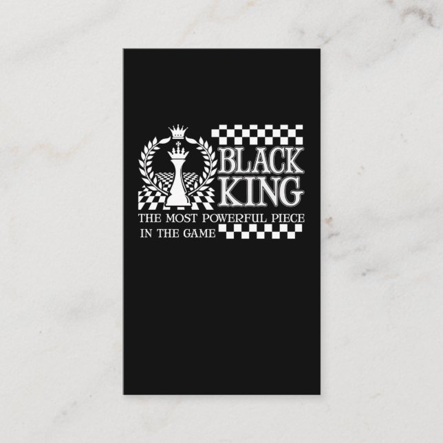 Tarjeta De Visita Black King Chess Piedra Black African American Men (Anverso)