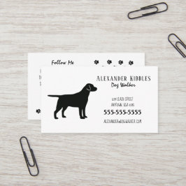 Tarjeta De Visita Black Lab Dog Walker