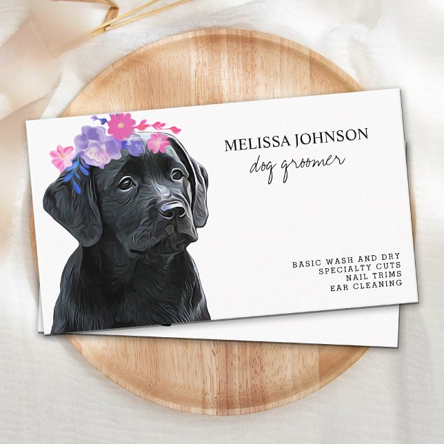 Tarjeta De Visita Black Lab Mascota Dog Business Dog Groomer (Subido por el creador)