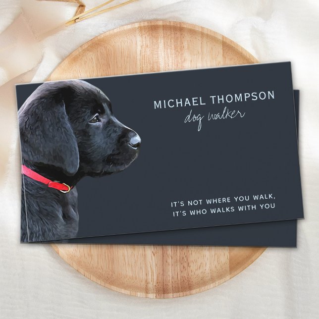 Tarjeta De Visita Black Lab Mascota Dog Business Dog Walker (Subido por el creador)