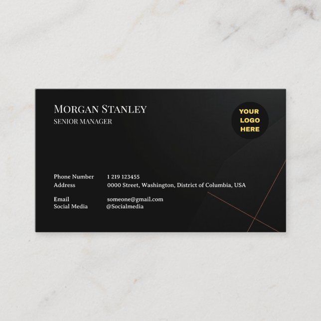 Tarjeta De Visita Black Luxury Business Card Design (Anverso)