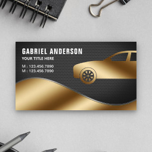 Tarjeta De Visita Black Mesh Gold Luxury Car Hire Chauffeur
