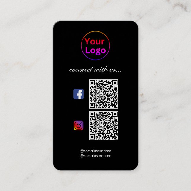 Tarjeta De Visita Black Modern Professional 2 QR CODE (Anverso)