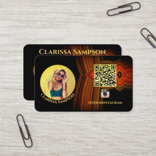 Tarjeta De Visita Black Modern Swirl Logo Social Media