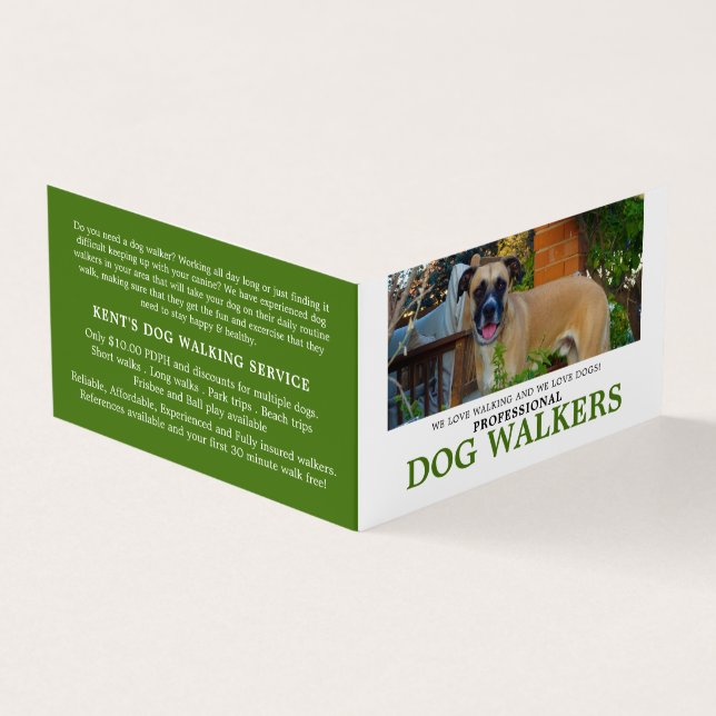 Tarjeta De Visita Black Mouth Cur, Dog Walker Service, Detallado (Exterior)