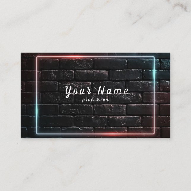 Tarjeta De Visita Black Neon Business Card (Anverso)