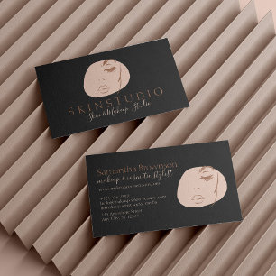 Tarjeta De Visita Black Neutral Estética Feminine Face Beauty Skine