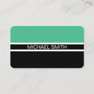 Tarjeta De Visita Black Ocean Green Profesional Elegant Moderno