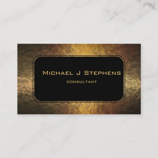 Tarjeta De Visita Black on Hammered Gold  Business Card (Anverso)