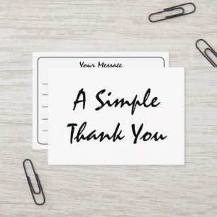 Tarjeta De Visita Black On White Simple Script Gracias