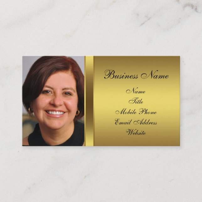 Tarjeta de visita Black Photo de Oro Negro (Anverso)