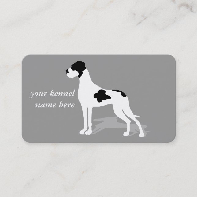 Tarjeta De Visita Black Piebald Great Danes (Anverso)