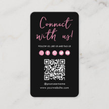 Black Pink Connect With US Social Media QR Code