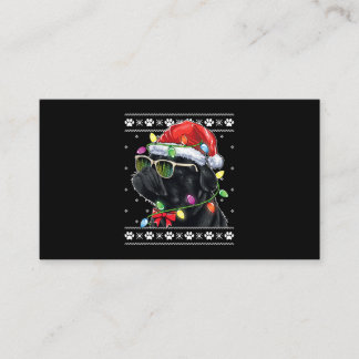 Tarjeta De Visita Black Pug Christmas Tree Dog Mom Dad Ugly Sweater