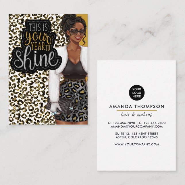 Tarjeta De Visita Black Queen Beauty Fashion Square Business Card (Anverso / Reverso)