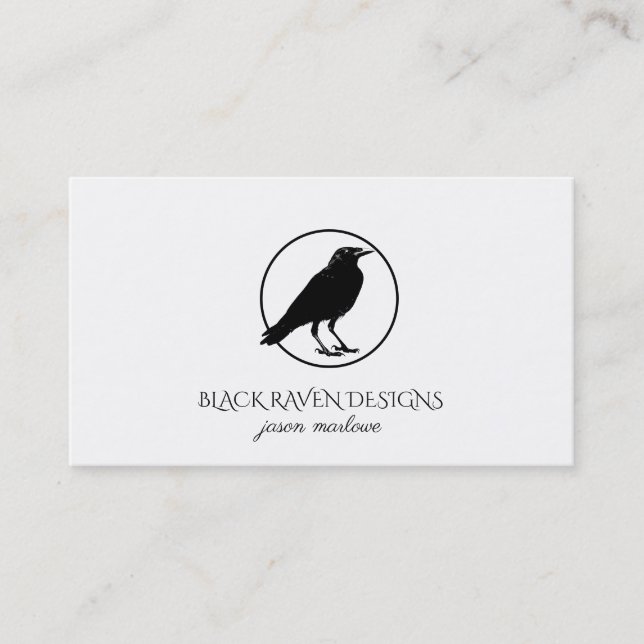 Tarjeta De Visita Black Raven In Circle Business Card (Anverso)