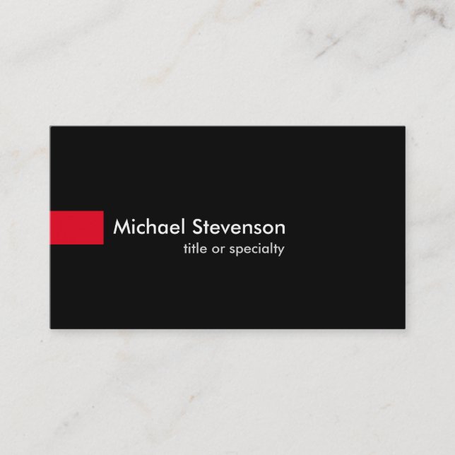 Tarjeta De Visita Black Red Modern Unique Consultant Business Card (Anverso)
