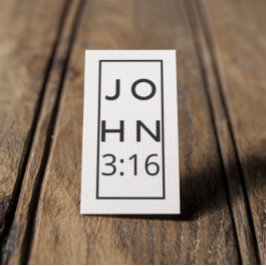 Tarjeta De Visita Black Script John 3:16 Gospel Tract